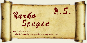 Marko Stegić vizit kartica